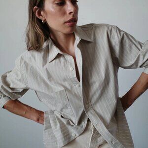 Roam Studio Leon Button Down – Tonal Stripe – Size M (brand new)